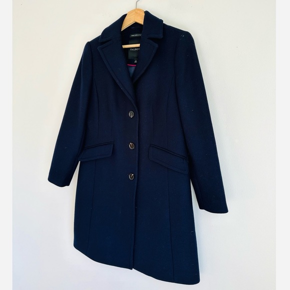 Talbots • Reese Wool Single Breasted Coat in Navy Blue - Picture 3 of 7